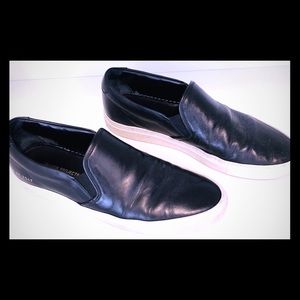 Men’s black leather common projects